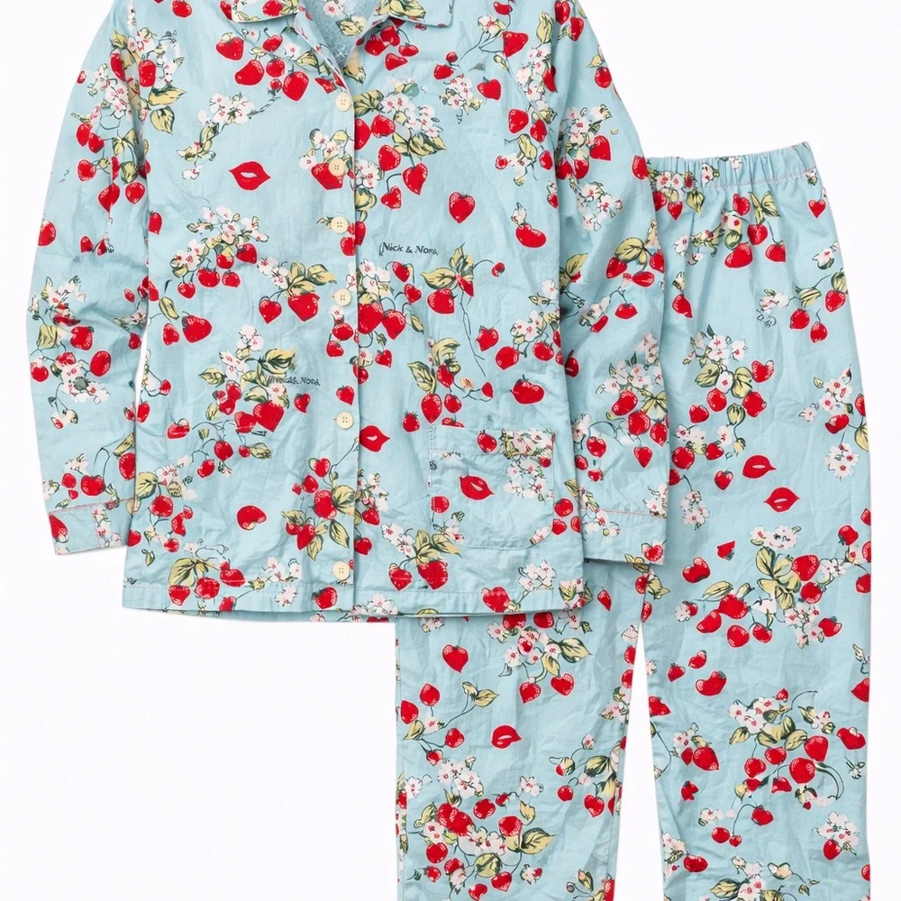 Nick & Nora Strawberry Print Pajama Set - Picture 1 of 10